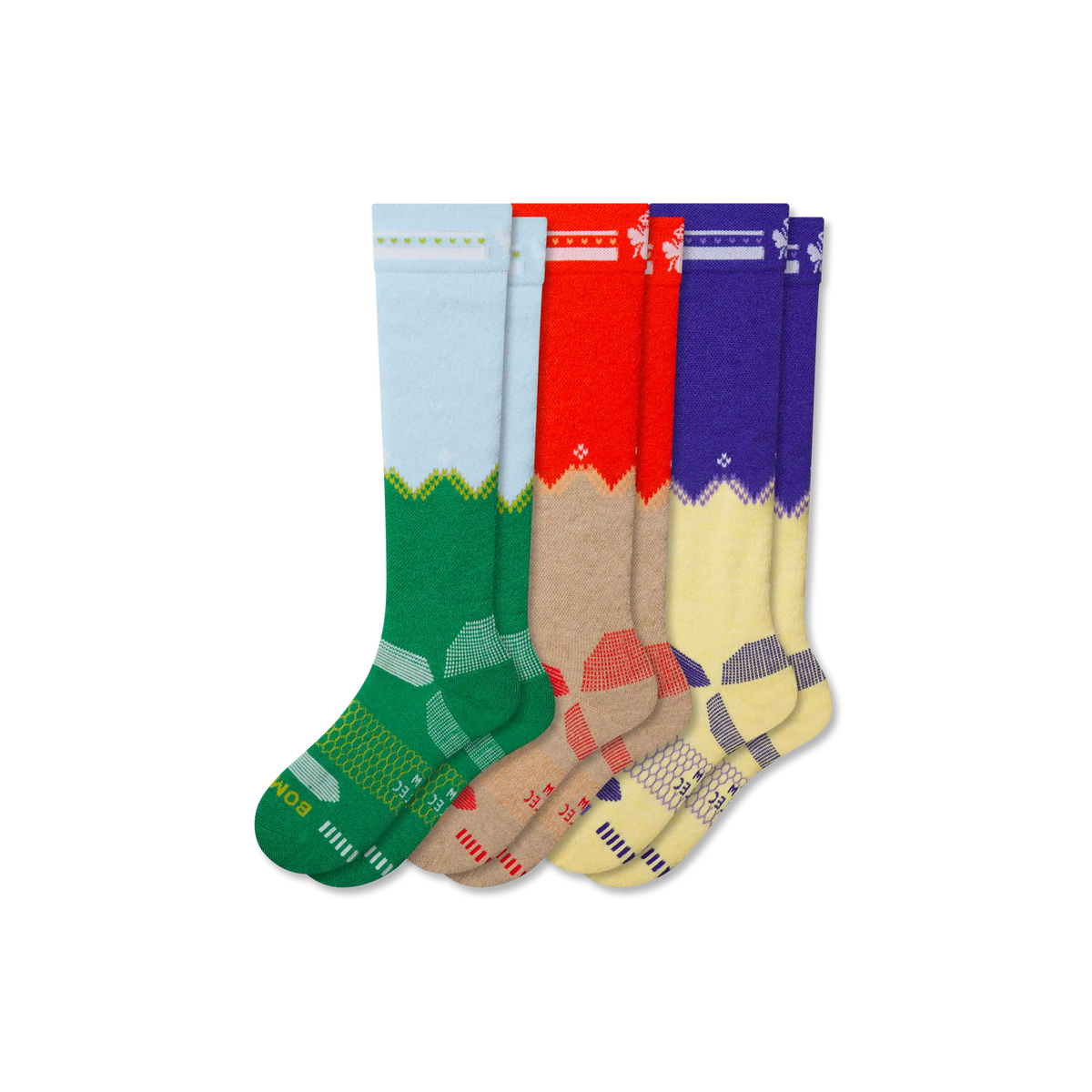 Youth Full-Cushion Merino Wool Blend Ski & Snowboard Sock 3-Pack
