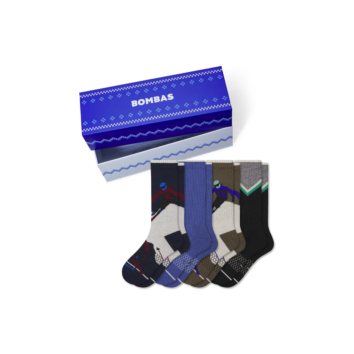 Men's Merino Wool Blend Calf Sock 4-Pack Gift Box