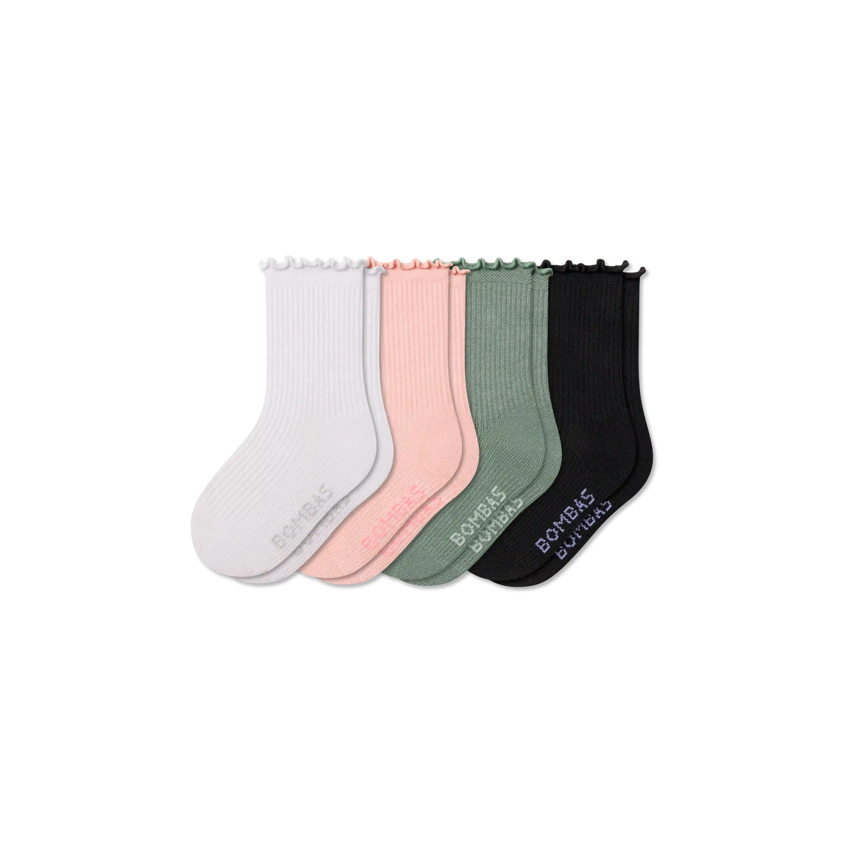 Junior Ruffle Rib Calf Sock 4-Pack
